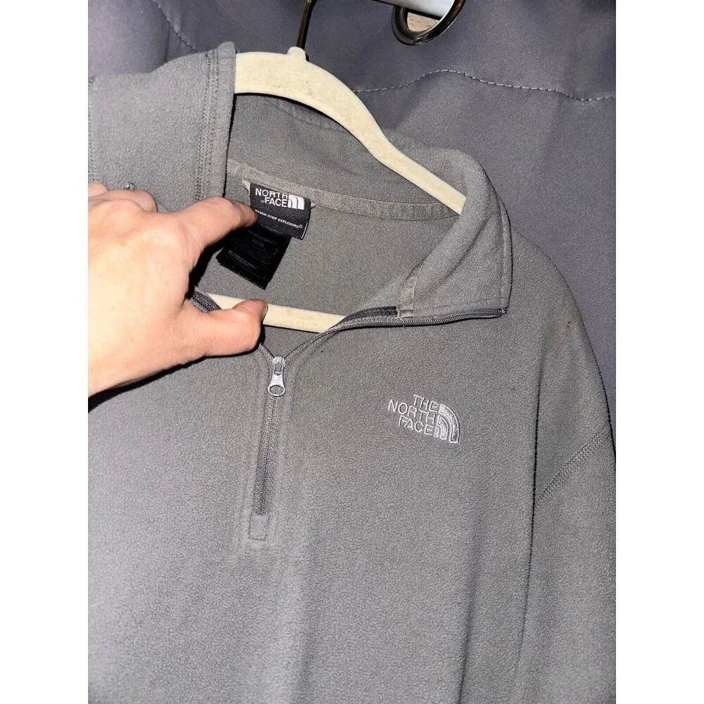 Men’s north face fleece pullover jacket gray medium
